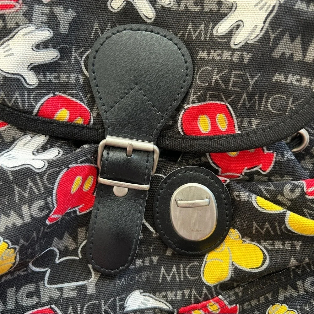 Disney Mickey Mouse Black Red Yellow Backpack Size Medium